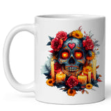 Sugar Skull Mug 11oz — Ceramic Dia De Los Muertos Calavera Coffee Mug 1