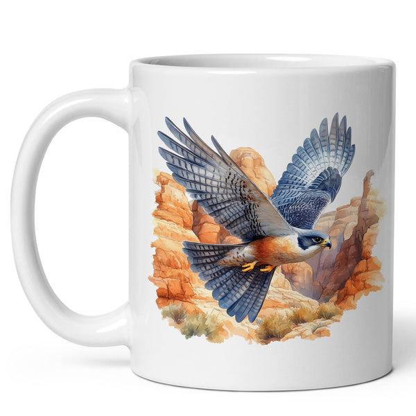 Falcon Coffee Mug 11oz — Ceramic Bird of Prey Wildlife Gift Mug