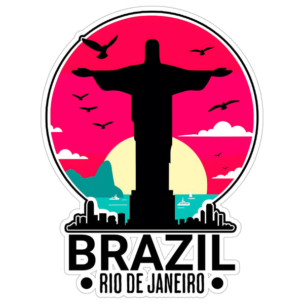 Rio De Janeiro Brazil Sticker 4 Inch City Travel Souvenir Destination - Waterproof Vinyl Decal for Laptop Water Bottle Car Tumbler - Durable Aesthetic Long-Lasting Stickers for Adults ID44990