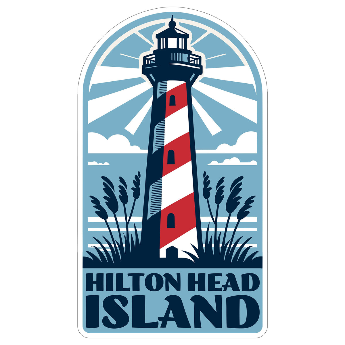 Hilton Head Island Sticker 4 Inch — Waterproof Vinyl Decal SC Lighthouse Coastal Beach