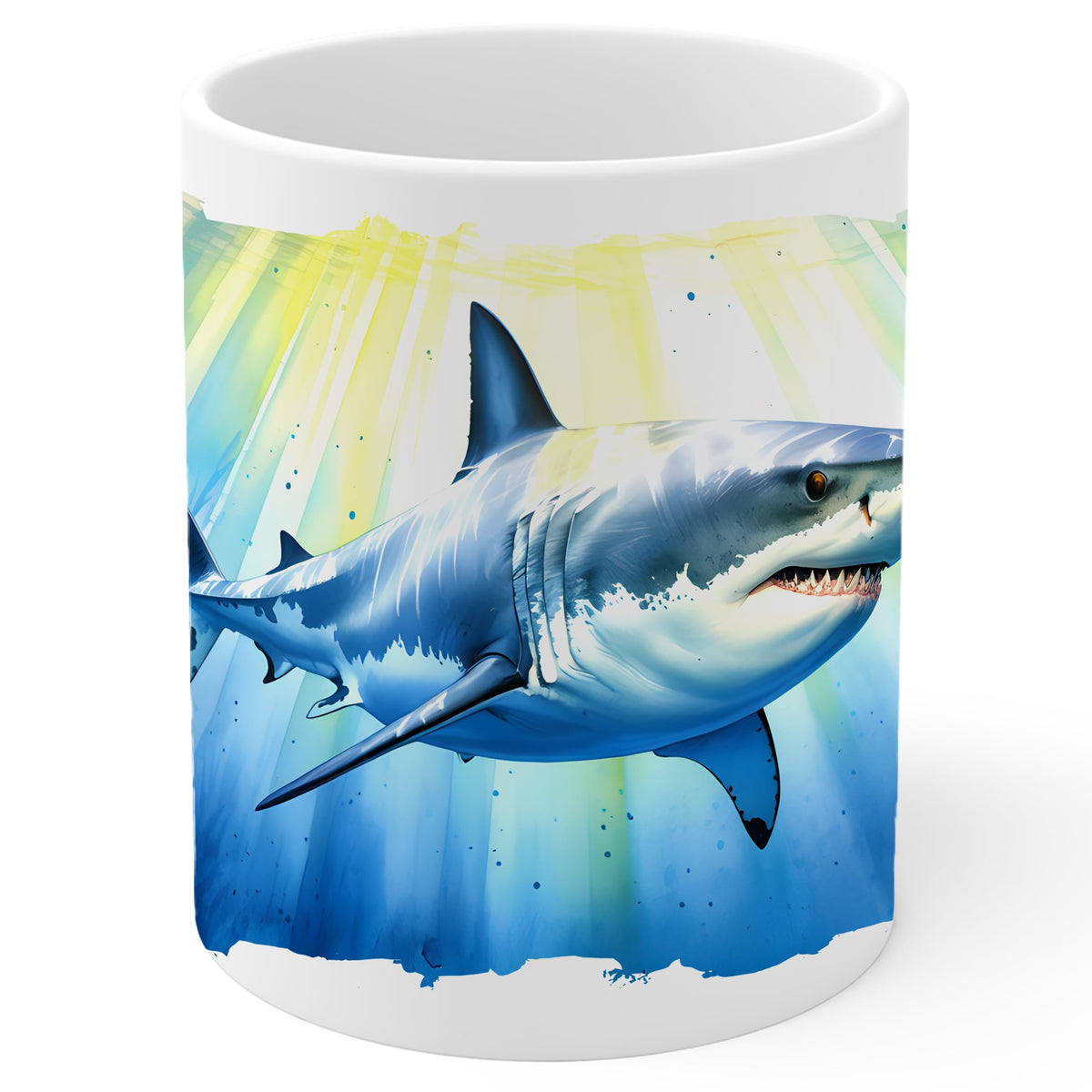 Shark Coffee Mug 11oz — Ceramic Great White Marine Predator Gift Mug