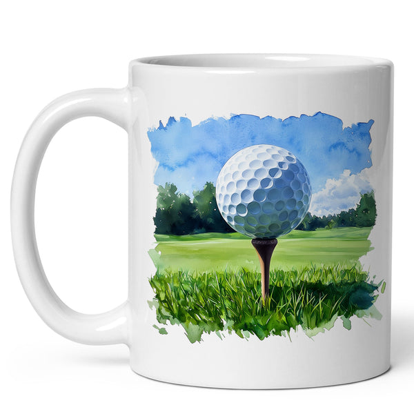 Golf Coffee Mug 11oz — Ceramic Tee Time Mug for Golfers & Coaches