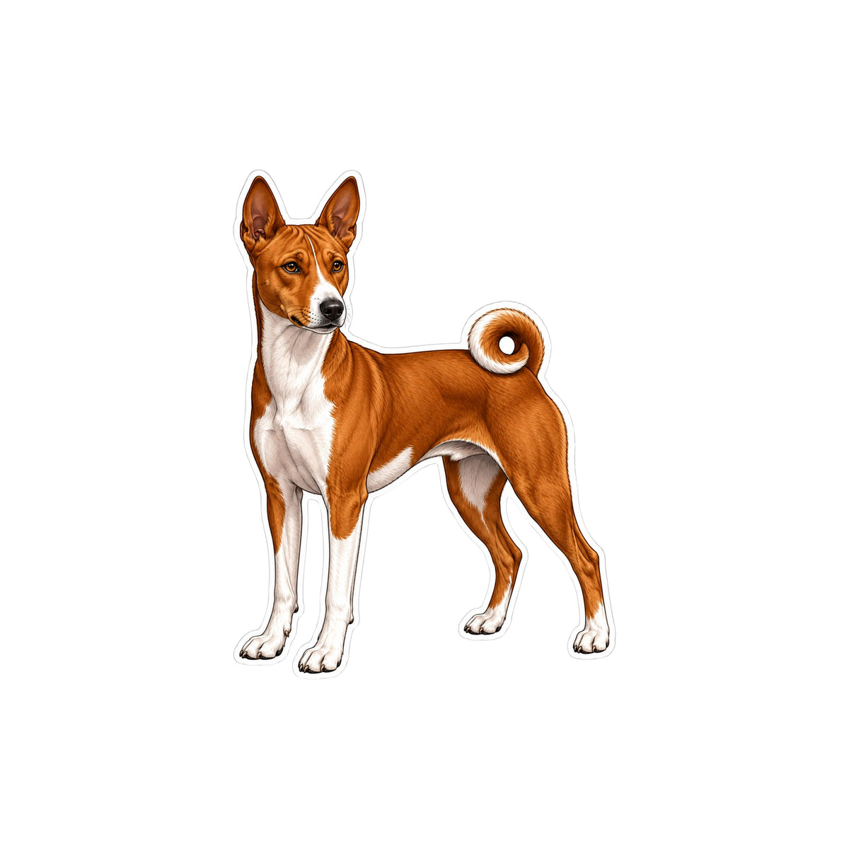 Basenji Sticker 4 Inch — Waterproof Vinyl Decal