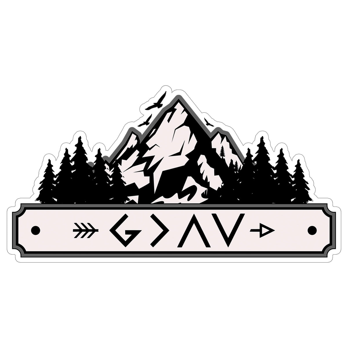 God is Greater Than The Highs and Lows Sticker 4 Inch — Waterproof Vinyl Decal
