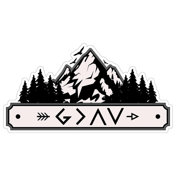 God is Greater Than The Highs and Lows Sticker 4 Inch — Waterproof Vinyl Decal