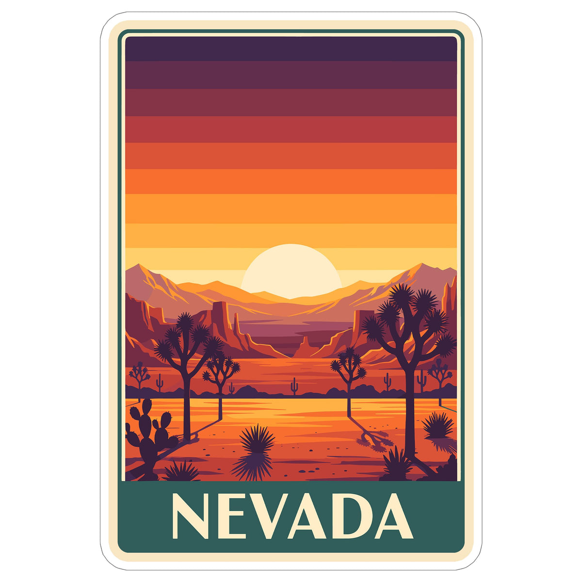 Nevada State Sticker 4 Inch - Waterproof Vinyl Decal for Laptop Water Bottle Car Tumbler - Durable Aesthetic Long-Lasting Stickers for Adults ID44990
