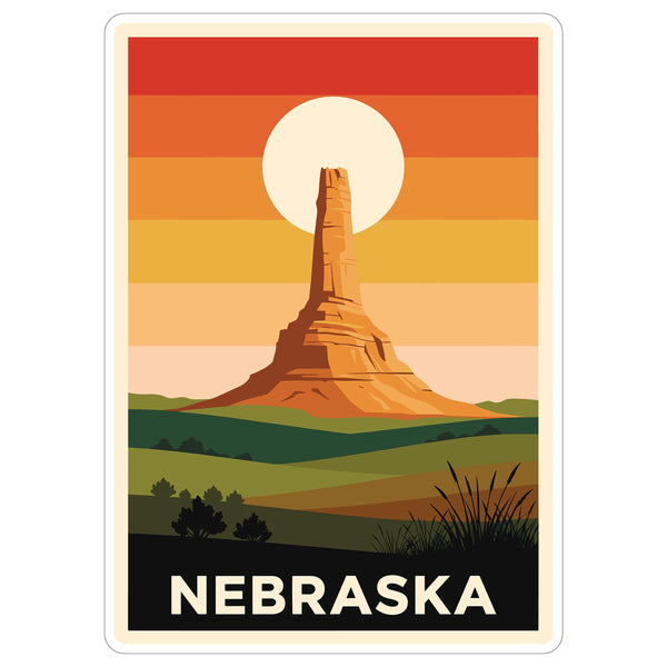 Nebraska State Sticker 4 Inch - Waterproof Vinyl Decal for Laptop Water Bottle Car Tumbler - Durable Aesthetic Long-Lasting Stickers for Adults ID44990
