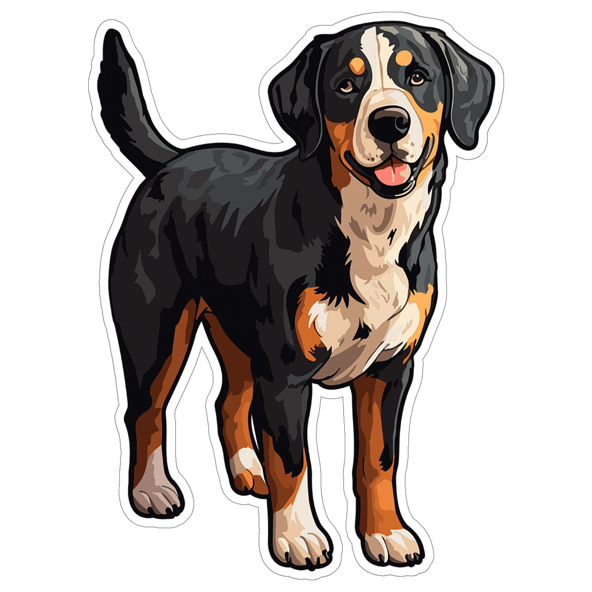 Greater Swiss Mountain Dog Sticker 4 Inch — Waterproof Vinyl Decal Swissie Working Dog