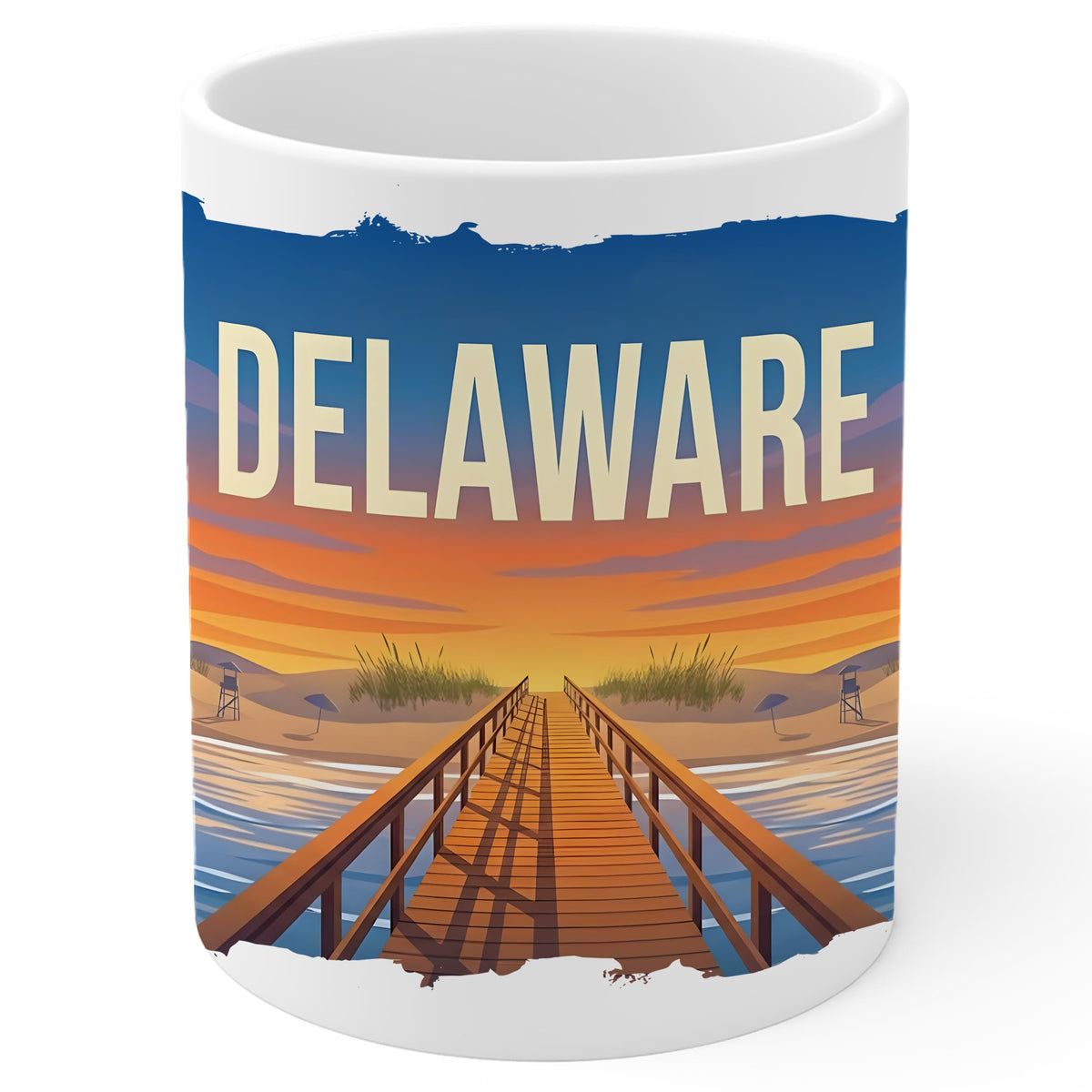 Delaware State Coffee Mug 11oz — White Ceramic First State Souvenir Mug