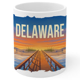 Delaware State Coffee Mug 11oz — White Ceramic First State Souvenir Mug 1