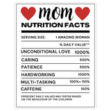 Mom Nutrition Facts Sticker 4 Inch — Waterproof Vinyl Decal Funny Label Gag Gift 8