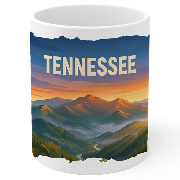 Tennessee State Mug 11oz — White Ceramic Volunteer State TN Coffee Mug