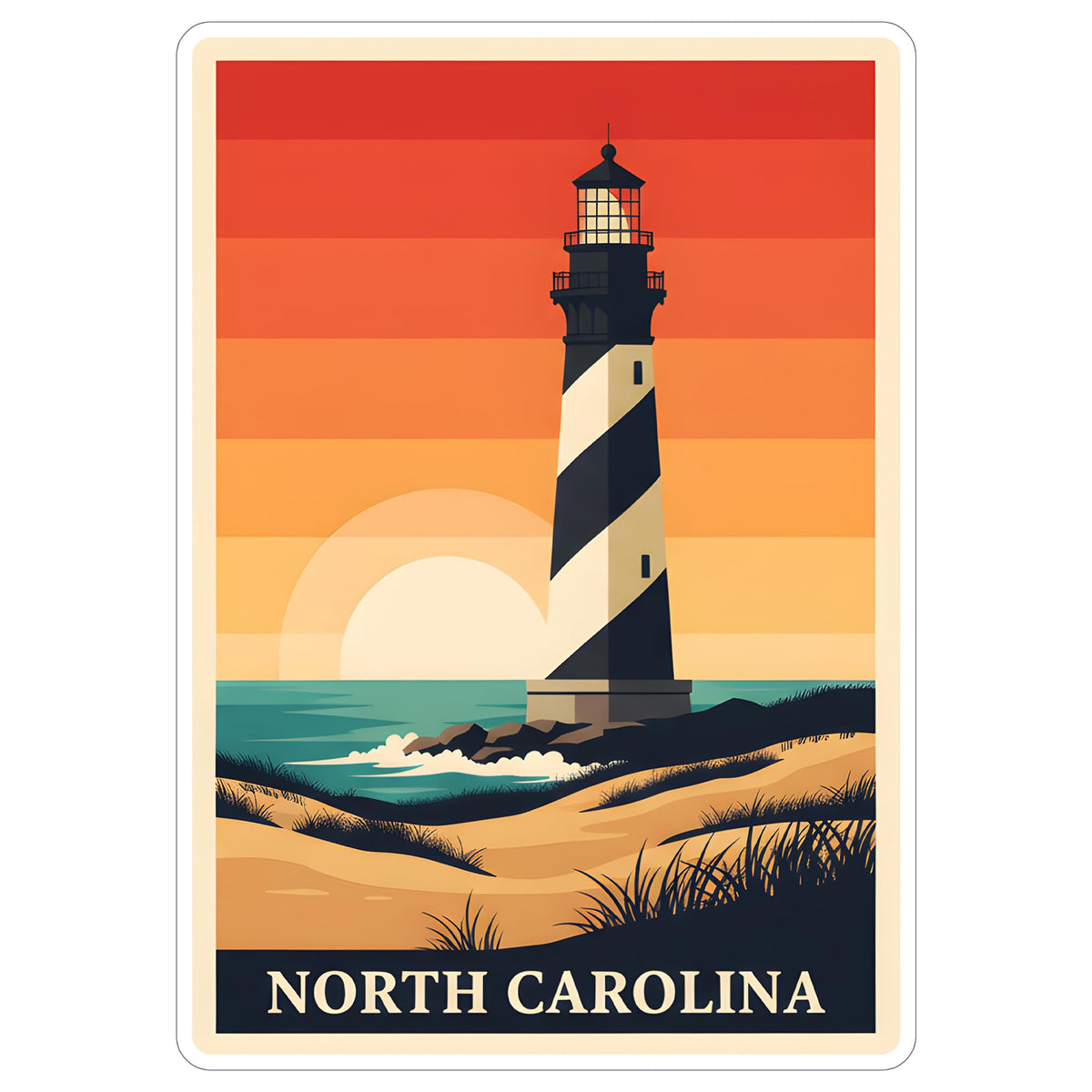 North Carolina State Sticker 4 Inch - Waterproof Vinyl Decal for Laptop Water Bottle Car Tumbler - Durable Aesthetic Long-Lasting Stickers for Adults ID44990