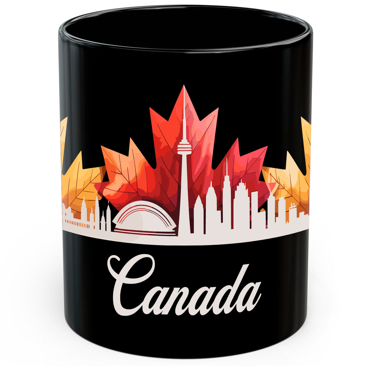 Canada Maple Leaf Canada Mug 11oz — Black Ceramic Travel Mug