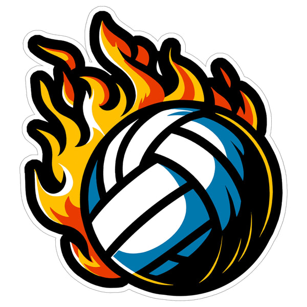 Volleyball Sport Sticker 4 Inch — Waterproof Vinyl Decal Player Spike Court Team