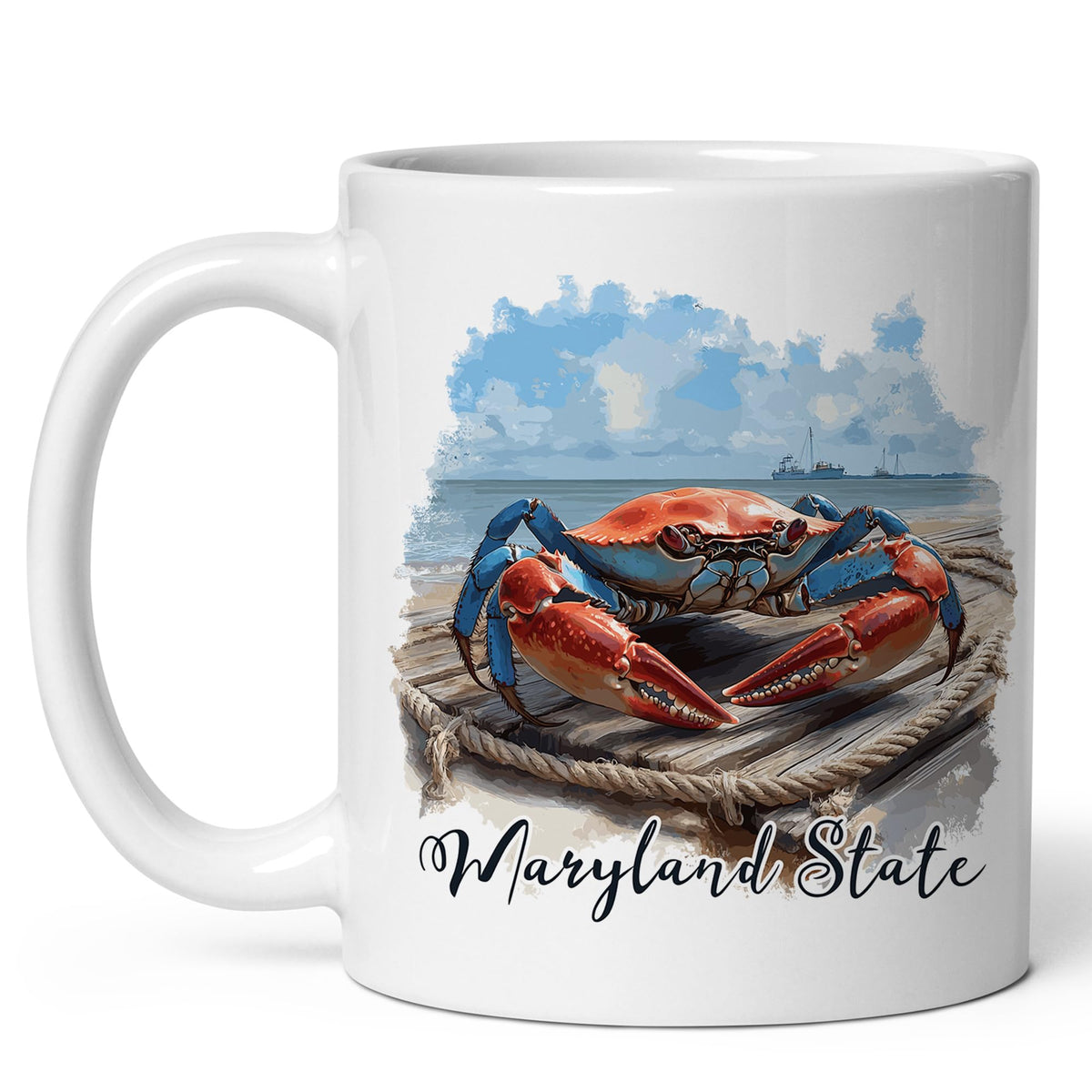 Maryland State Mug 11oz — White Ceramic Old Line State MD Coffee Mug