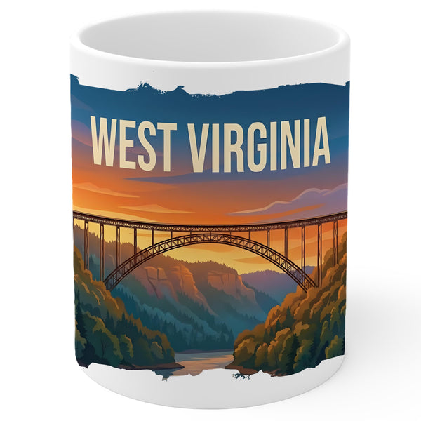West Virginia State Mug 11oz — White Ceramic Mountain State Coffee Mug