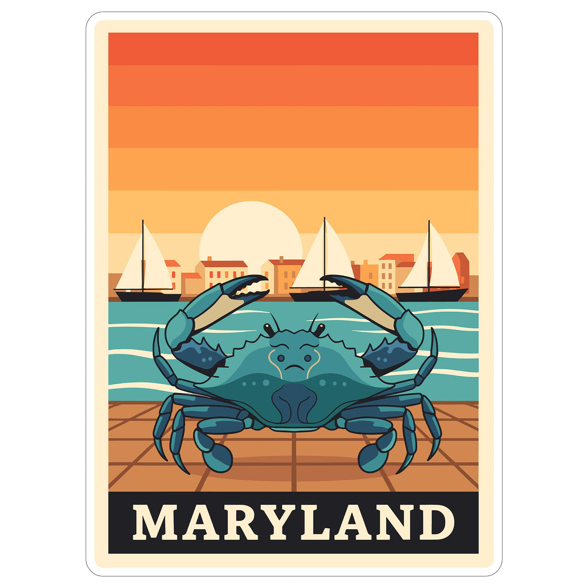 Maryland State Sticker 4 Inch - Waterproof Vinyl Decal for Laptop Water Bottle Car Tumbler - Durable Aesthetic Long-Lasting Stickers for Adults ID44990
