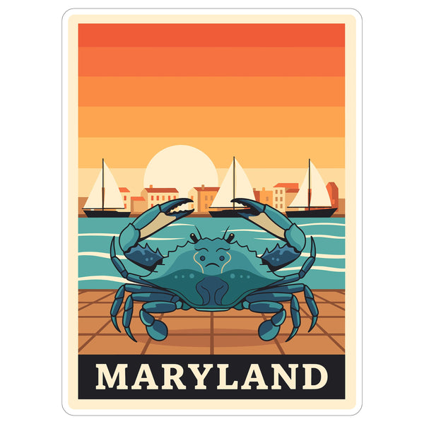Maryland State Sticker 4 Inch - Waterproof Vinyl Decal for Laptop Water Bottle Car Tumbler - Durable Aesthetic Long-Lasting Stickers for Adults ID44990