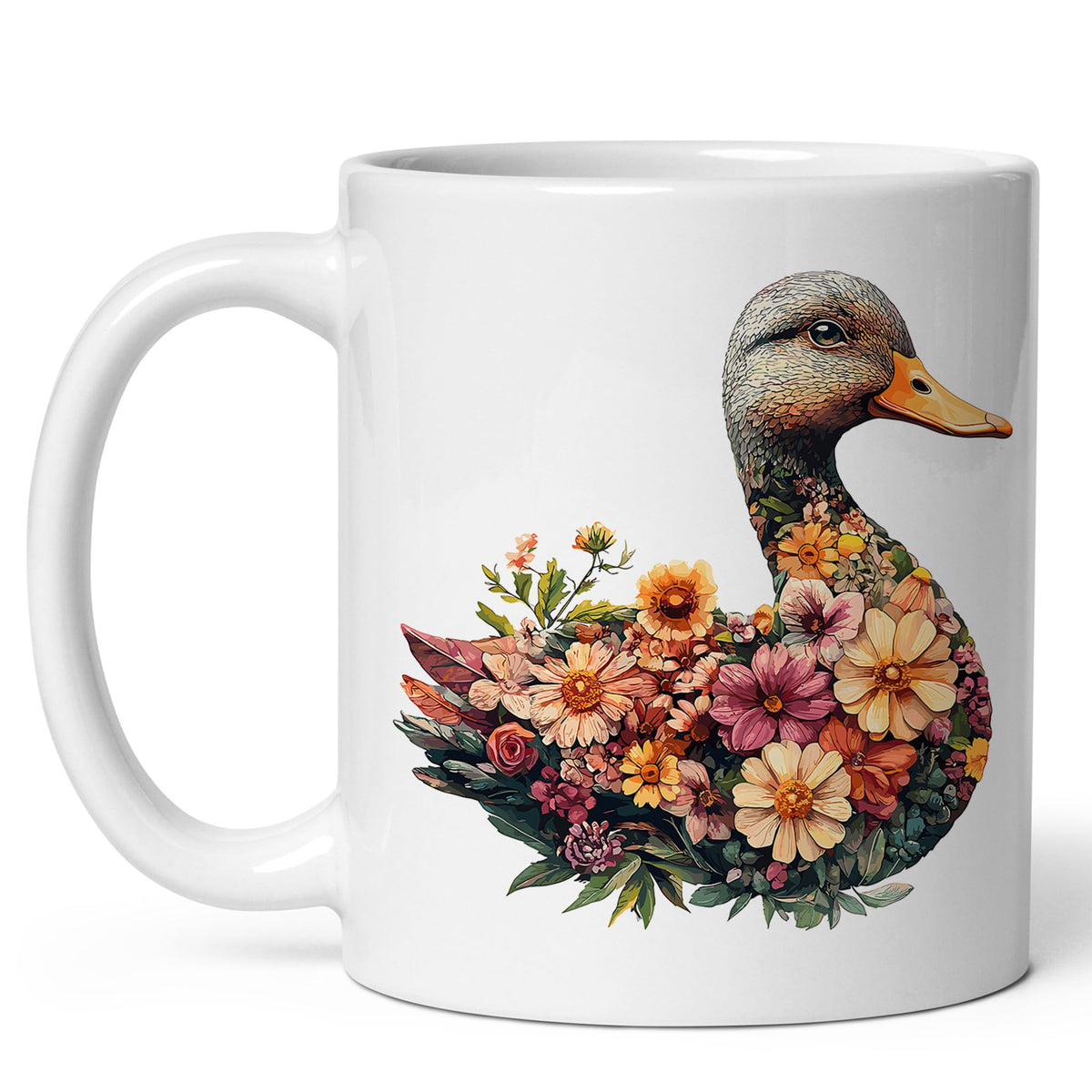 Duck Mug 11oz — White Ceramic Mallard Pond Bird Coffee Mug
