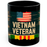 Vietnam Veteran Coffee Mug 11oz — Black Ceramic Military Service Mug 1