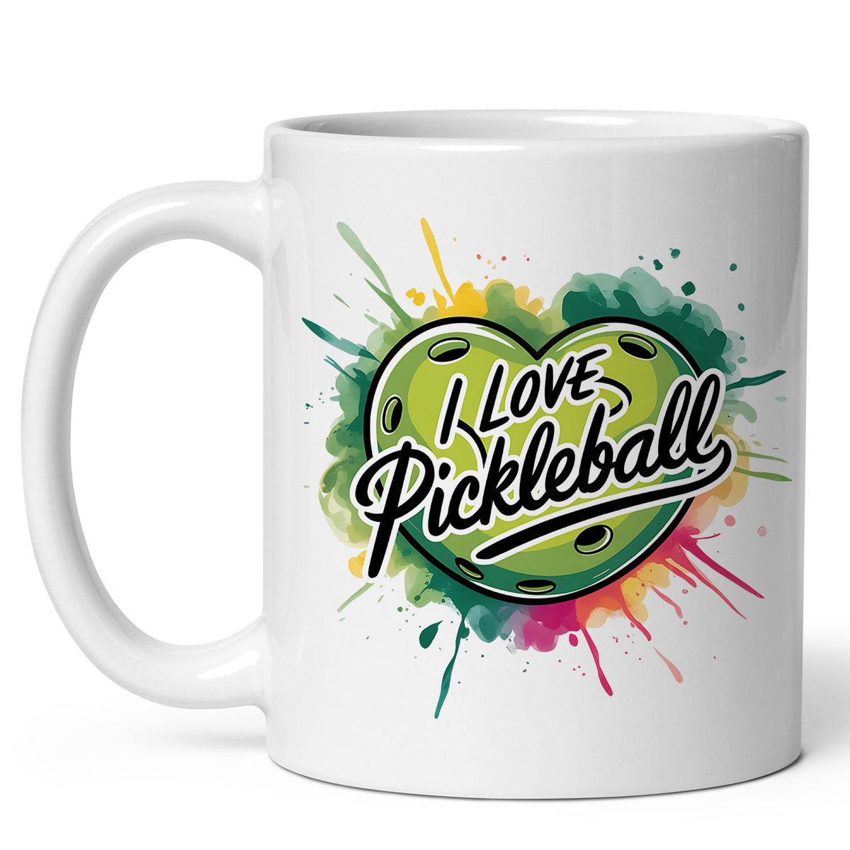 I Love Pickleball Coffee Mug 11oz — Ceramic Gift Mug for Pickleball Players