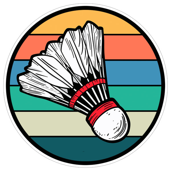 Badminton Sport Sticker 4 Inch — Waterproof Vinyl Decal Racket Shuttlecock Birdie