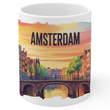 Amsterdam Netherlands Coffee Mug 11oz — White Ceramic Venice of the North Mug 1