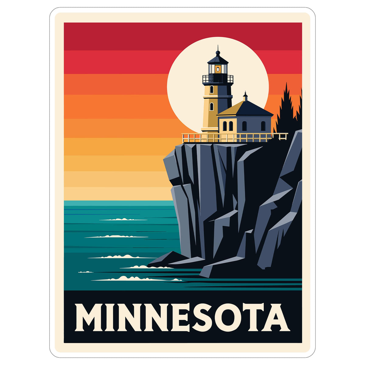 Minnesota State Sticker 4 Inch - Waterproof Vinyl Decal for Laptop Water Bottle Car Tumbler - Durable Aesthetic Long-Lasting Stickers for Adults ID44990