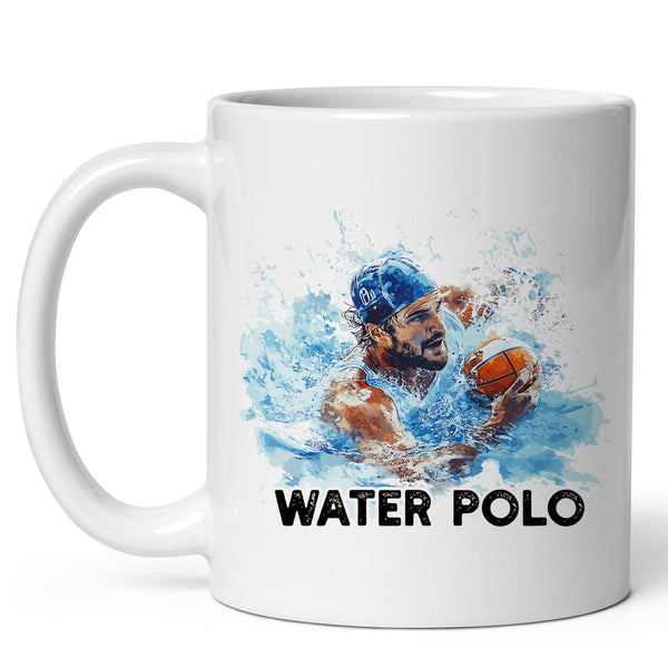 Water Polo Coffee Mug 11oz — Ceramic Pool Sports Gift Mug for Players & Coaches
