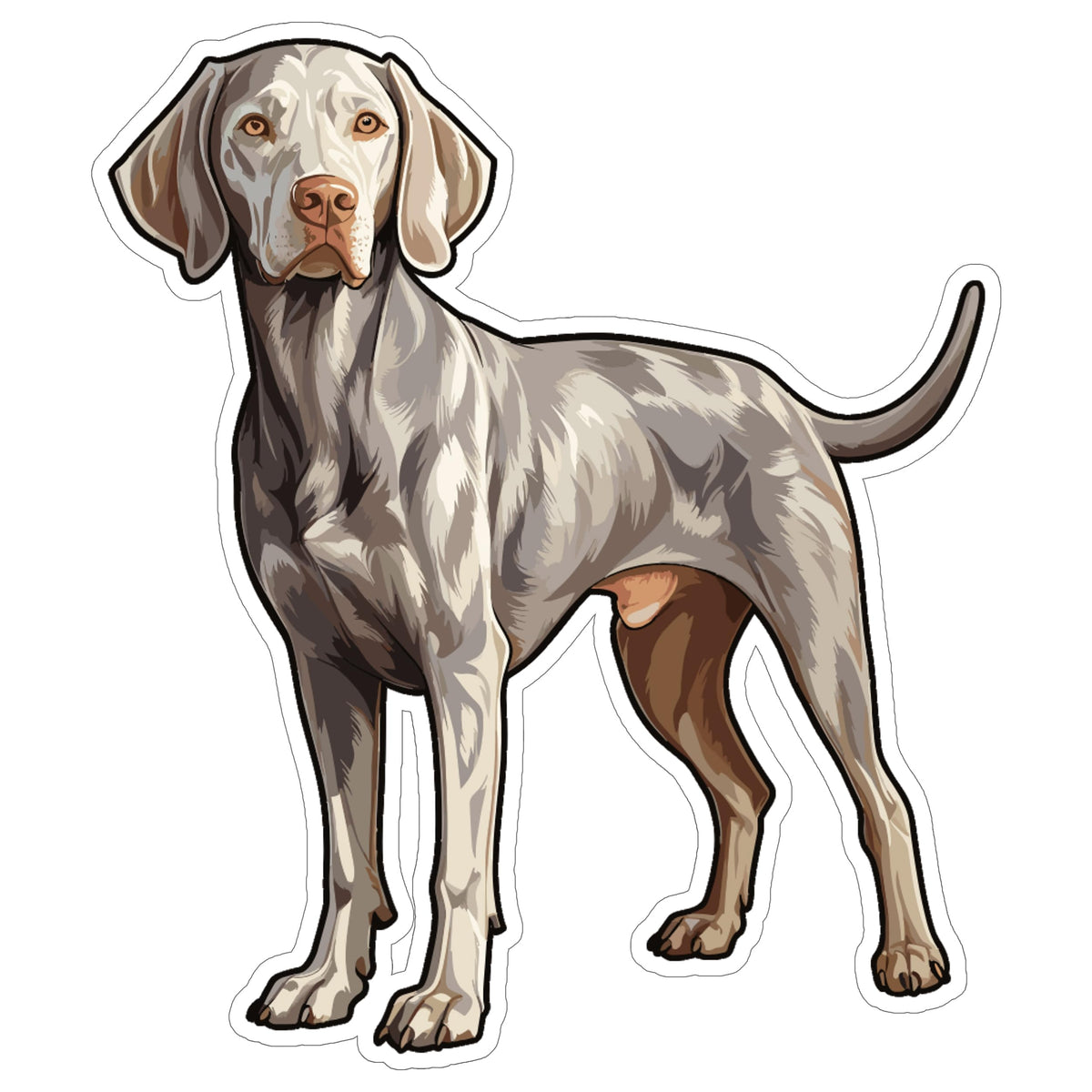 Weimaraner Sticker 4 Inch — Waterproof Vinyl Decal Gray Ghost Hunting Dog