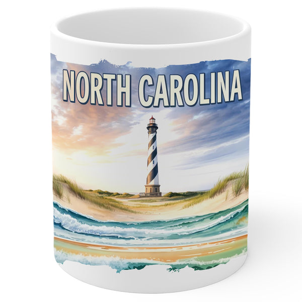 North Carolina State Mug 11oz — White Ceramic Tar Heel State Coffee Mug