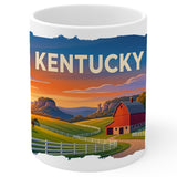 Kentucky State Mug 11oz — White Ceramic Bluegrass State KY Coffee Mug 1
