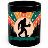 Bigfoot Coffee Mug 11oz — Black Ceramic Sasquatch Cryptid Funny Mug 1