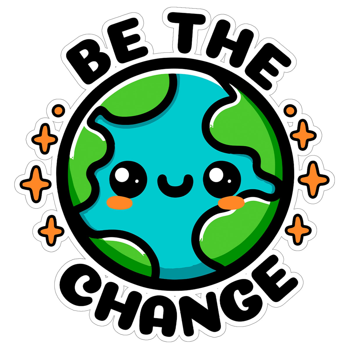 Be The Change Sticker 4 Inch — Waterproof Vinyl Decal Gandhi Activism Positive