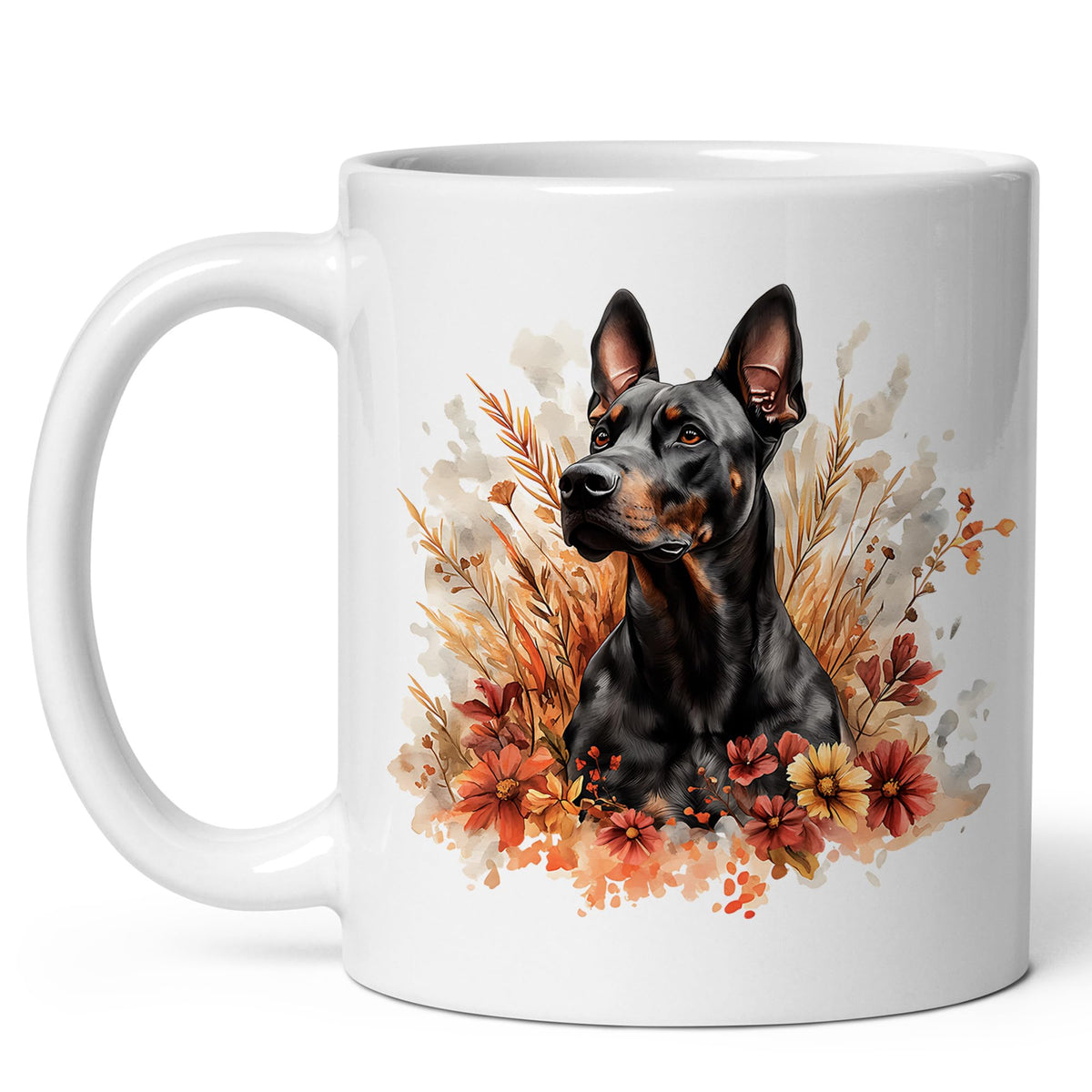 Doberman Coffee Mug 11oz — Ceramic Dobie Dog Gift Mug for Doberman Owners