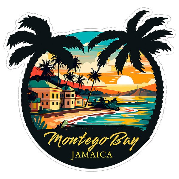 Montego Bay Jamaica Sticker 4 Inch — Waterproof Vinyl Decal Coastal