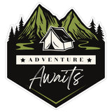 Adventure Awaits Sticker 4 Inch — Waterproof Vinyl Decal Hiking Camping Outdoors 8