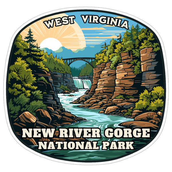 New River Gorge National Park West Virginia Sticker 4 Inch - Waterproof Vinyl Decal for Laptop Water Bottle Car Tumbler - Durable Aesthetic Long-Lasting Stickers ID44990