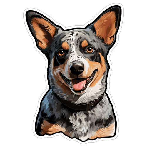 Australian Cattle Dog 4 inch waterproof vinyl sticker decal, heeler acd blue heeler design, durable laptop water bottle car tumbler decor