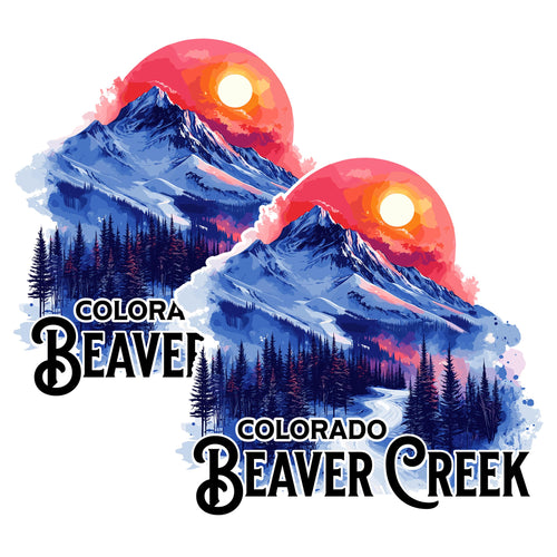 Beaver Creek Colorado 4 inch waterproof vinyl sticker decal 2-pack, ski resort vail valley design, durable laptop water bottle car tumbler decor