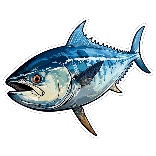 Bluefin Tuna Sticker 4 Inch — Waterproof Vinyl Decal Thunnus Thynnus Sport Fish