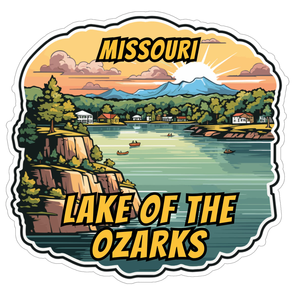 Lake of The Ozarks Missouri Sticker 4 Inch — Waterproof Vinyl Decal Waterfront Wilderness