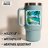 Oahu Hawaii Sticker 4 Inch 2-Pack - Waterproof Vinyl Decal for Laptop Water Bottle Car Tumbler - Durable Aesthetic Long-Lasting Stickers for Adults ID45039 2