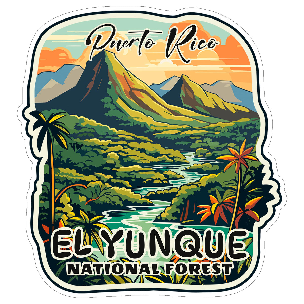 El Yunque National Forest Puerto Rico Sticker 4 Inch — Waterproof Vinyl Decal Wilderness Trails
