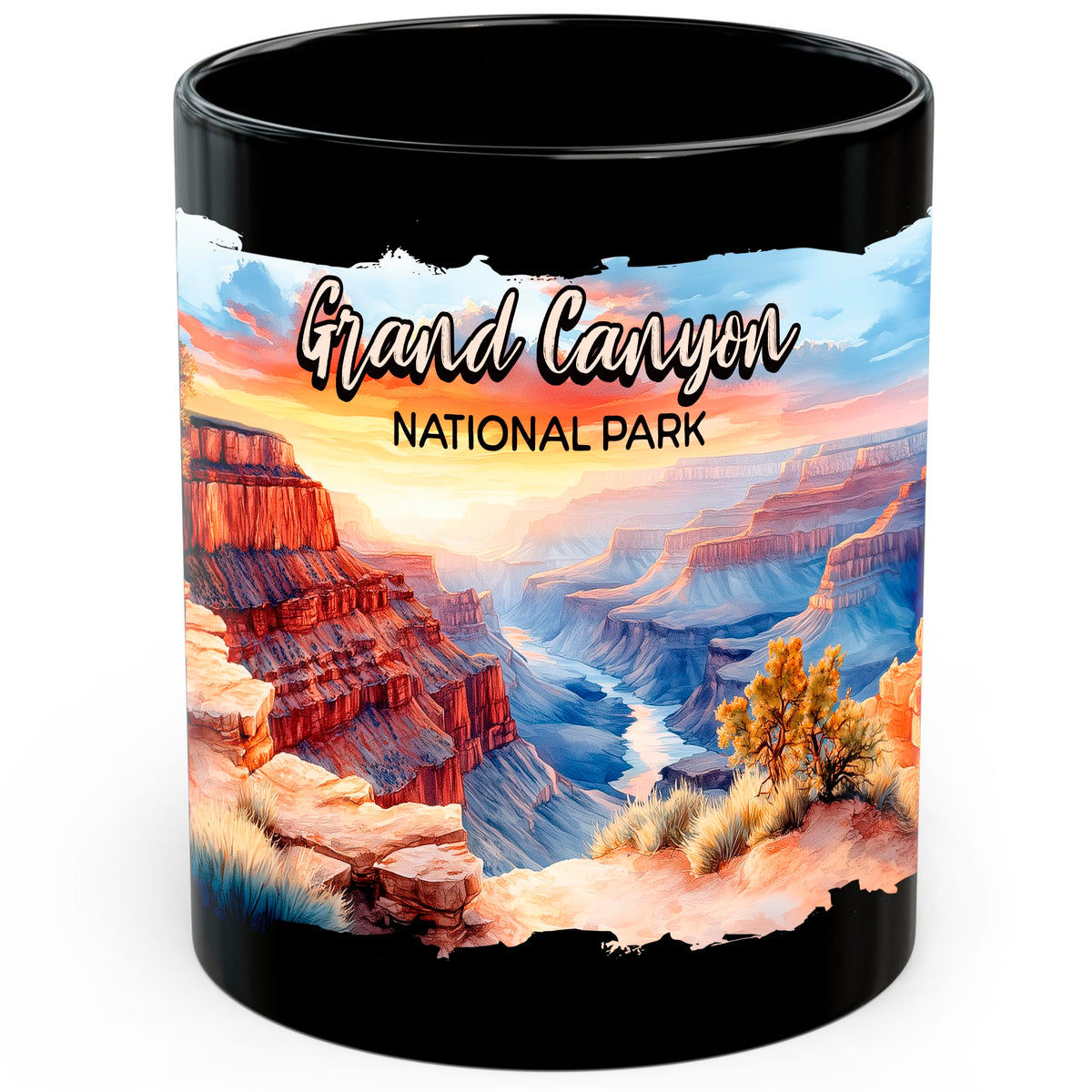 Grand Canyon National Park Mug 11oz — Black Ceramic Desert Landscape Mug