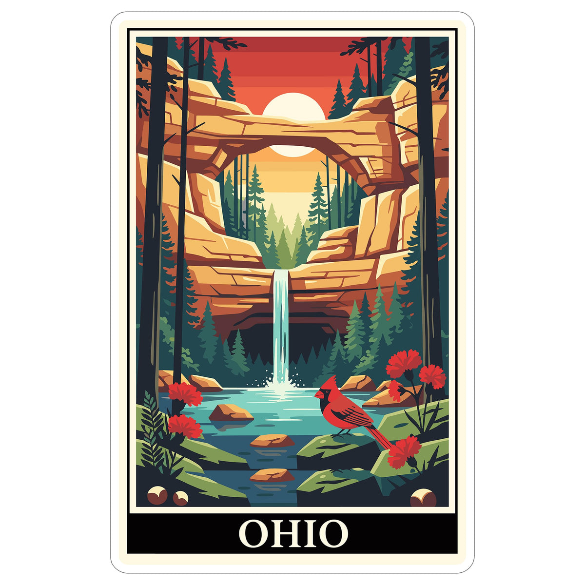 Ohio State Sticker 4 Inch - Waterproof Vinyl Decal for Laptop Water Bottle Car Tumbler - Durable Aesthetic Long-Lasting Stickers for Adults ID44990