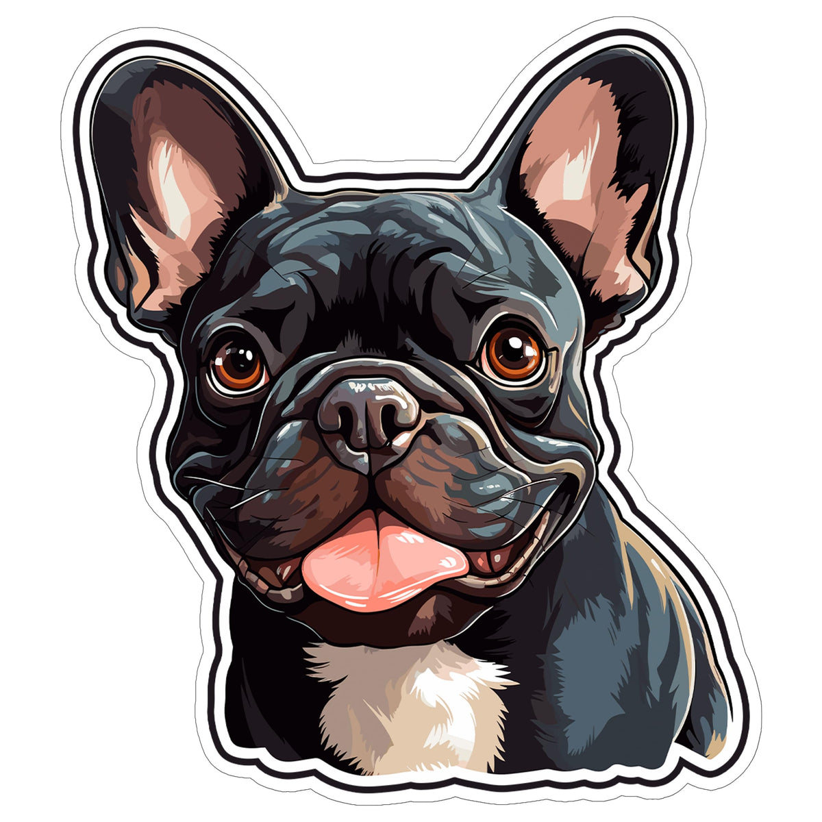 French Bulldog Sticker 4 Inch — Waterproof Vinyl Decal Frenchie Bat Ears