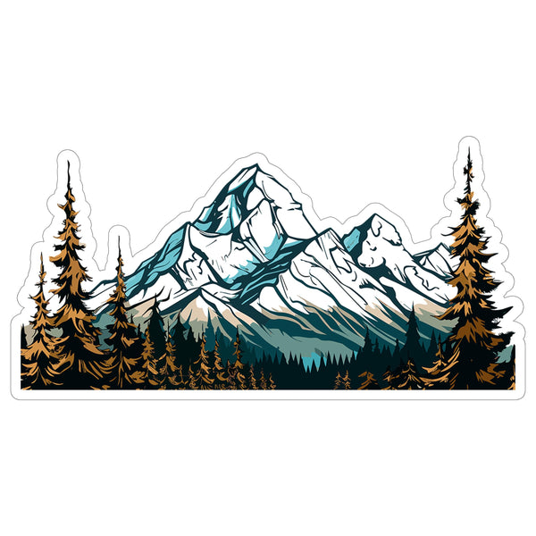Mountain Range Sticker 4 Inch — Waterproof Vinyl Decal Hiking Outdoors Nature Adventure