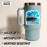 Santa Monica California Sticker 4 Inch 2-Pack - Waterproof Vinyl Decal for Laptop Water Bottle Car Tumbler - Durable Aesthetic Long-Lasting Stickers for Adults ID45039 2